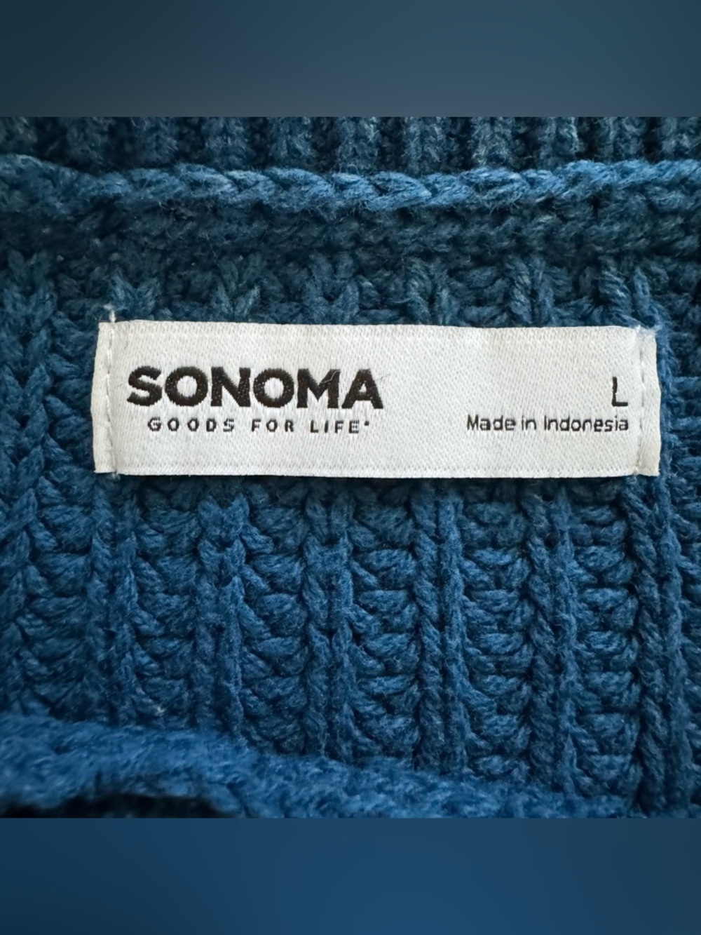 Sonoma Goods For Life Teal Chunky Knit Sweater Women’s Ribbed Crew Necke - Picture 8 of 8